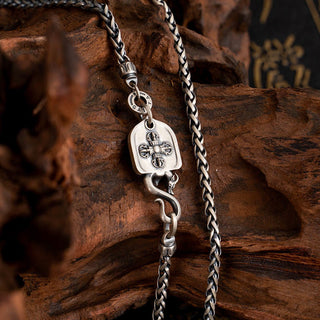 Buddha Gift 925 Sterling Silver Tibetan Garuda Bird Wisdom Metal Chain Necklace