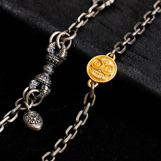 Buddha Gift 925 Sterling Silver Tibetan White Zakiram Goddess of Wealth Vajra Dorje Blessing Metal Chain Necklace