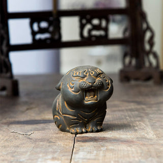 Buddha Gift Mini Cute Tiger Iron Powder Rust Cast Resin Statue Home Decoration