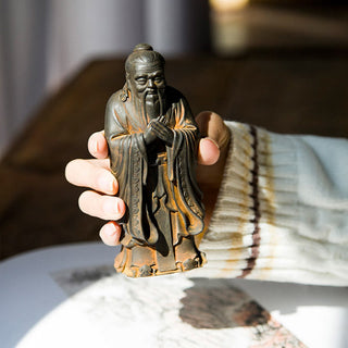 Buddha Gift Handmade Confucius Iron Powder Rust Cast Resin Statue Home Decoration