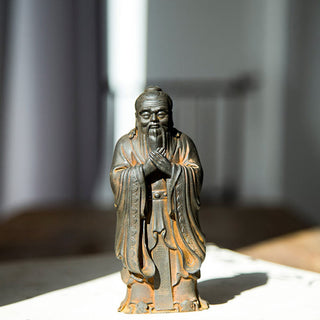 Buddha Gift Handmade Confucius Iron Powder Rust Cast Resin Statue Home Decoration