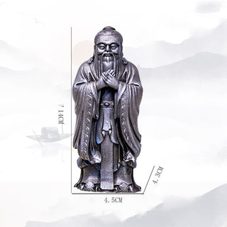 Buddha Gift Handmade Confucius Iron Powder Rust Cast Resin Statue Home Decoration