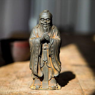Buddha Gift Handmade Confucius Iron Powder Rust Cast Resin Statue Home Decoration