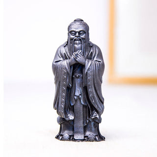 Buddha Gift Handmade Confucius Iron Powder Rust Cast Resin Statue Home Decoration