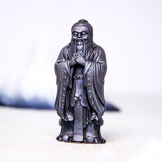 Buddha Gift Handmade Confucius Iron Powder Rust Cast Resin Statue Home Decoration