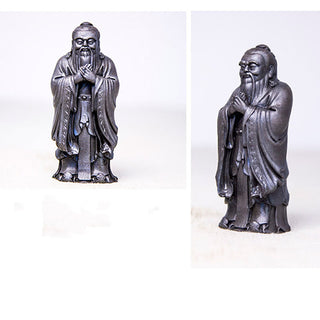 Buddha Gift Handmade Confucius Iron Powder Rust Cast Resin Statue Home Decoration