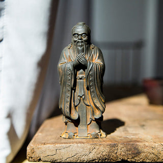 Buddha Gift Handmade Confucius Iron Powder Rust Cast Resin Statue Home Decoration