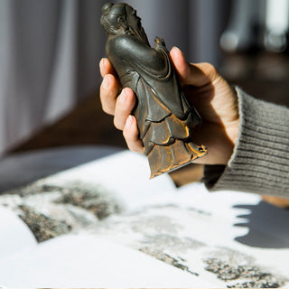 Buddha Gift Handmade Confucius Iron Powder Rust Cast Resin Statue Home Decoration