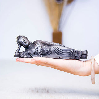 Buddha Gift Reclining Buddha Shakyamuni Iron Powder Rust Cast Resin Statue Home Decoration