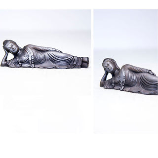 Buddha Gift Reclining Buddha Shakyamuni Iron Powder Rust Cast Resin Statue Home Decoration