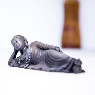 Buddha Gift Reclining Buddha Shakyamuni Iron Powder Rust Cast Resin Statue Home Decoration