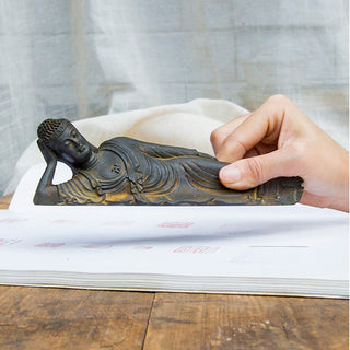 Buddha Gift Reclining Buddha Shakyamuni Iron Powder Rust Cast Resin Statue Home Decoration