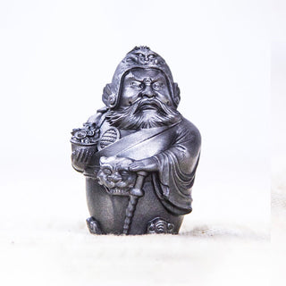 Buddha Gift Handmade Literary Military God of Wealth Iron Powder Rust Cast Resin Statue Home Decoration