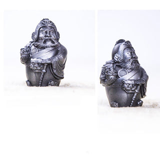 Buddha Gift Handmade Literary Military God of Wealth Iron Powder Rust Cast Resin Statue Home Decoration