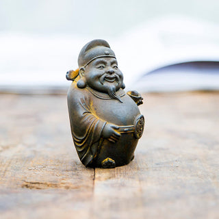 Buddha Gift Handmade Literary Military God of Wealth Iron Powder Rust Cast Resin Statue Home Decoration