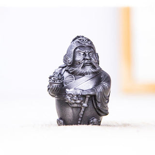 Buddha Gift Handmade Literary Military God of Wealth Iron Powder Rust Cast Resin Statue Home Decoration