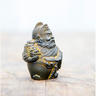 Buddha Gift Handmade Literary Military God of Wealth Iron Powder Rust Cast Resin Statue Home Decoration