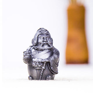 Buddha Gift Handmade Literary Military God of Wealth Iron Powder Rust Cast Resin Statue Home Decoration