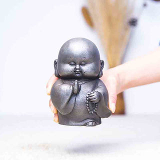 Buddha Gift Handmade Little Monk Iron Powder Rust Cast Resin Statue Home Decoration