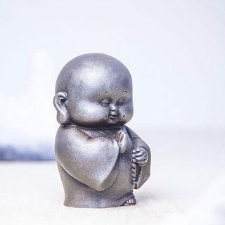 Buddha Gift Handmade Little Monk Iron Powder Rust Cast Resin Statue Home Decoration