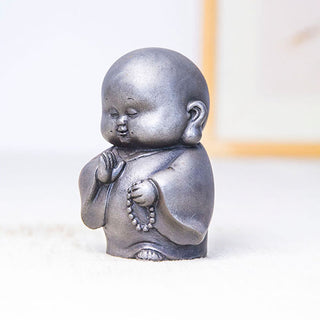 Buddha Gift Handmade Little Monk Iron Powder Rust Cast Resin Statue Home Decoration