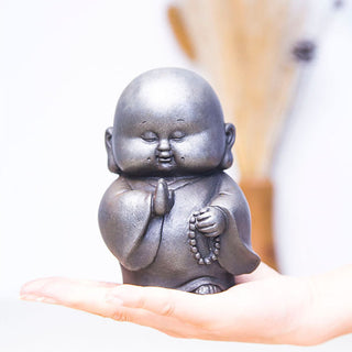 Buddha Gift Handmade Little Monk Iron Powder Rust Cast Resin Statue Home Decoration