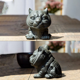 Buddha Gift Handmade Small Lovely Tiger Iron Powder Rust Cast Resin Statue Home Decoration