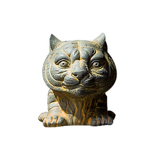 Buddha Gift Handmade Small Lovely Tiger Iron Powder Rust Cast Resin Statue Home Decoration