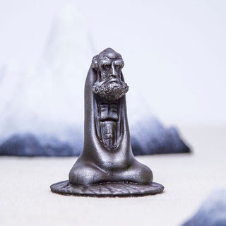 Buddha Gift Handmade Bodhidharma Iron Powder Rust Cast Resin Statue Home Decoration