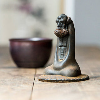 Buddha Gift Handmade Bodhidharma Iron Powder Rust Cast Resin Statue Home Decoration