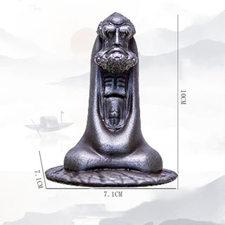 Buddha Gift Handmade Bodhidharma Iron Powder Rust Cast Resin Statue Home Decoration