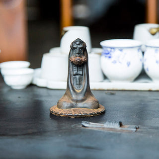 Buddha Gift Handmade Bodhidharma Iron Powder Rust Cast Resin Statue Home Decoration