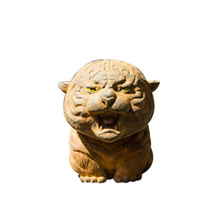 Buddha Gift Handmade Mini Roaring Tiger Iron Powder Rust Cast Resin Statue Home Decoration