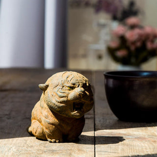 Buddha Gift Handmade Mini Roaring Tiger Iron Powder Rust Cast Resin Statue Home Decoration