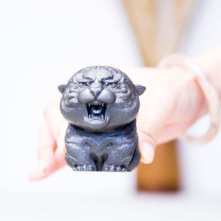 Buddha Gift Handmade Mini Roaring Tiger Iron Powder Rust Cast Resin Statue Home Decoration