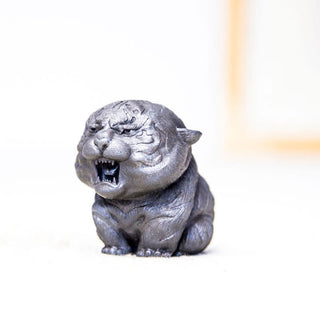 Buddha Gift Handmade Mini Roaring Tiger Iron Powder Rust Cast Resin Statue Home Decoration