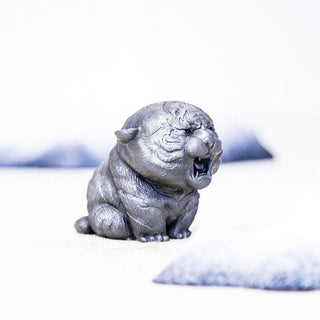 Buddha Gift Handmade Mini Roaring Tiger Iron Powder Rust Cast Resin Statue Home Decoration