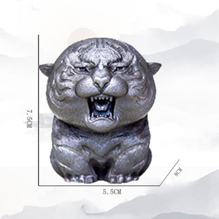 Buddha Gift Handmade Mini Roaring Tiger Iron Powder Rust Cast Resin Statue Home Decoration
