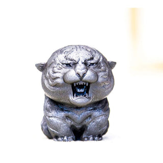 Buddha Gift Handmade Mini Roaring Tiger Iron Powder Rust Cast Resin Statue Home Decoration