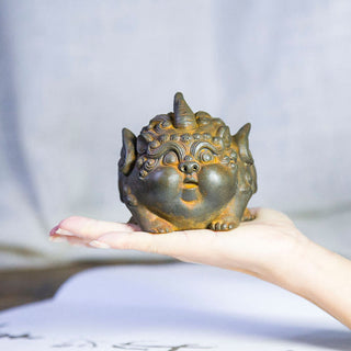 Buddha Gift Handmade Wealth PiXiu Iron Powder Rust Cast Resin Statue Home Decoration