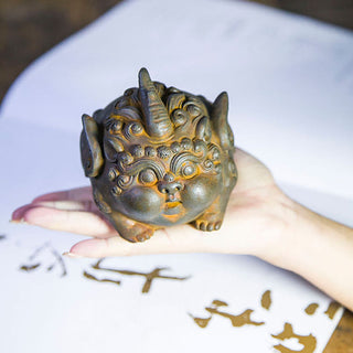 Buddha Gift Handmade Wealth PiXiu Iron Powder Rust Cast Resin Statue Home Decoration