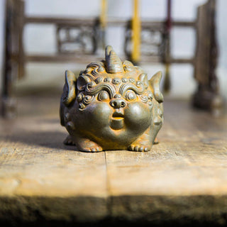 Buddha Gift Handmade Wealth PiXiu Iron Powder Rust Cast Resin Statue Home Decoration