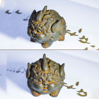 Buddha Gift Handmade Wealth PiXiu Iron Powder Rust Cast Resin Statue Home Decoration