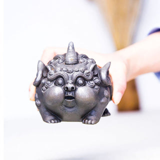 Buddha Gift Handmade Wealth PiXiu Iron Powder Rust Cast Resin Statue Home Decoration