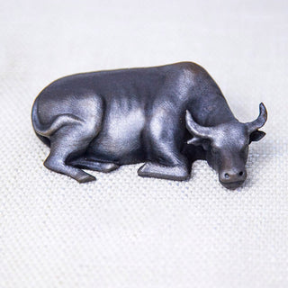Buddha Gift Handmade Small Water Buffalo Bull Iron Powder Rust Cast Resin Statue Home Decoration