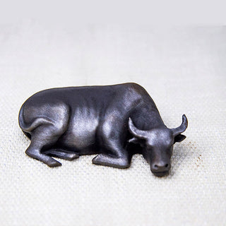 Buddha Gift Handmade Small Water Buffalo Bull Iron Powder Rust Cast Resin Statue Home Decoration