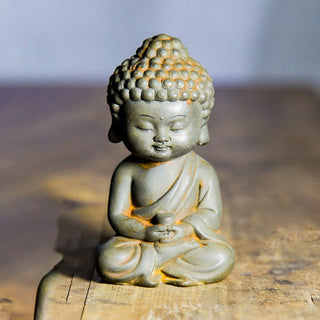 Buddha Gift Handmade Ksitigarbha Kwan Yin Guanyin Avalokitesvara Tathagata Iron Powder Rust Cast Resin Statue Home Decoration