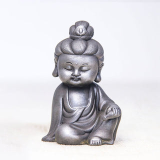 Buddha Gift Handmade Ksitigarbha Kwan Yin Guanyin Avalokitesvara Tathagata Iron Powder Rust Cast Resin Statue Home Decoration