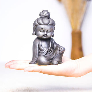 Buddha Gift Handmade Ksitigarbha Kwan Yin Guanyin Avalokitesvara Tathagata Iron Powder Rust Cast Resin Statue Home Decoration