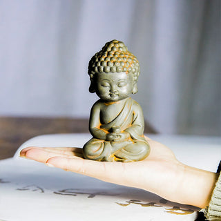 Buddha Gift Handmade Ksitigarbha Kwan Yin Guanyin Avalokitesvara Tathagata Iron Powder Rust Cast Resin Statue Home Decoration